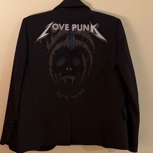 Zadig & Voltaire Violon Strass Skull Black Blazer Jacket Size 36 Small